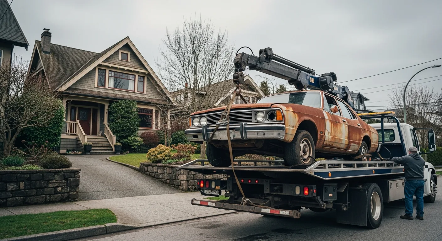 Junk car removal from a Hastings-Sunrise Vancouver home