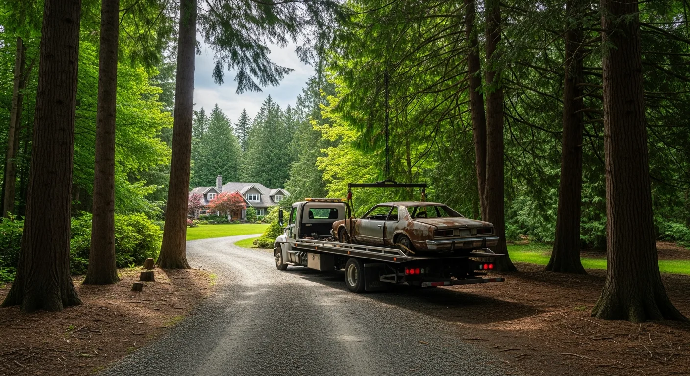 Scrap vehicle removal from a Campbell Valley Langley acreage estate
