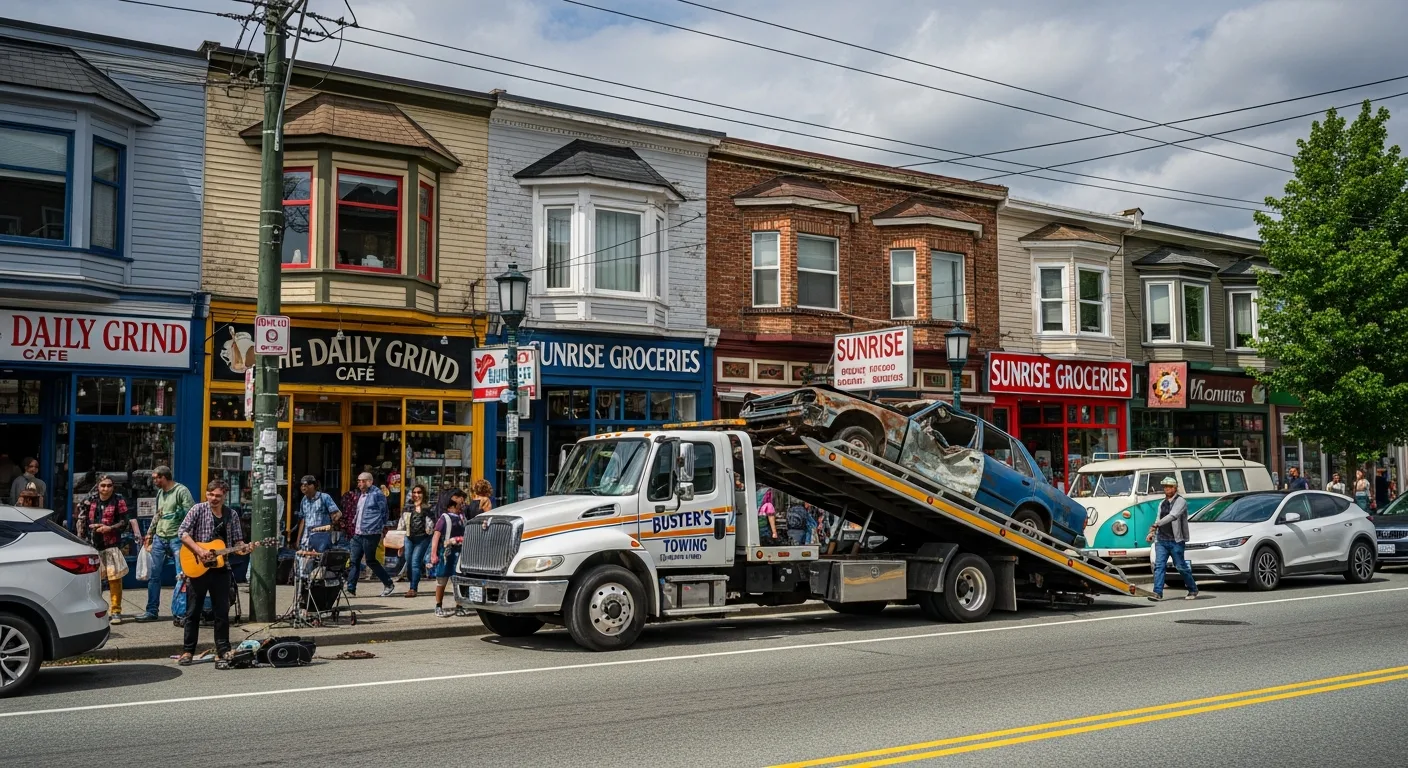 Scrap car removal on Commercial Drive Vancouver