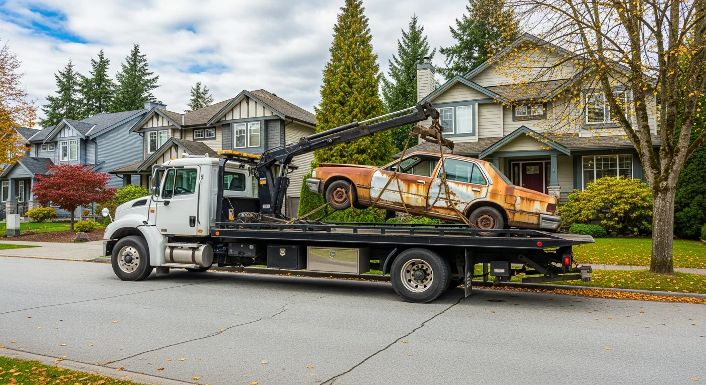 Scrap car removal from a Murrayville Langley BC driveway