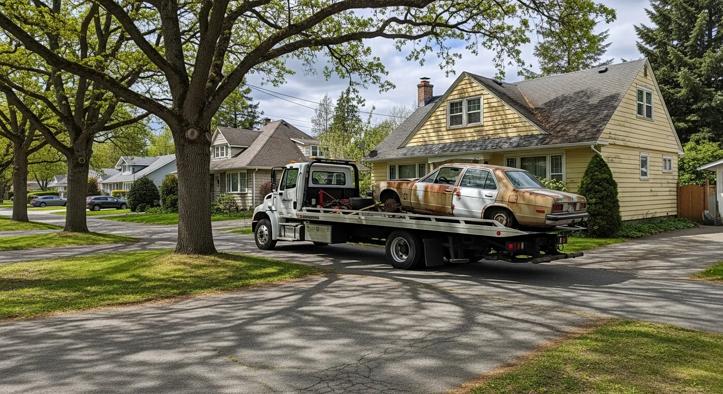 Scrap car removal from a Walnut Grove Langley home driveway
